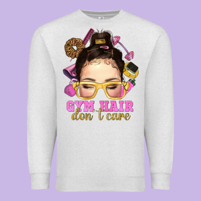 Messy Bun Gym Hair Don't Care Bbs Premium Sweatshirt Designed By Bundleandbundleshop