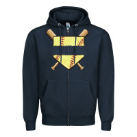 Navy custom baseball Zipper Hoodie - MaliasSmallBusiness