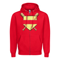 Red custom baseball Zipper Hoodie - MaliasSmallBusiness