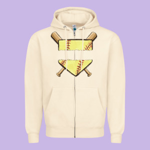 Custom Baseball Zipper Hoodie Designed By Maliassmallbusiness