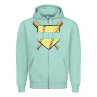 Seafoam custom baseball Zipper Hoodie - MaliasSmallBusiness