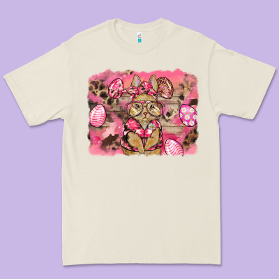 Pink Camouflage Bunny Background Premium Tee Designed By Barkaloodesign