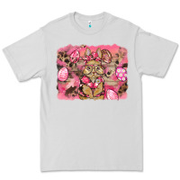 Dove Grey pink camouflage bunny background Premium Tee - BarkalooDesign