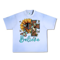 Grape Ice believe leopard cross sunflower butterfly Urban Heavy Tee - JahusDesignShop