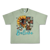 Oil Green believe leopard cross sunflower butterfly Urban Heavy Tee - JahusDesignShop