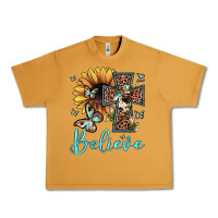 Believe Leopard Cross Sunflower Butterfly Urban Heavy Tee | Teevron