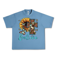 Pebble Blue believe leopard cross sunflower butterfly Urban Heavy Tee - JahusDesignShop