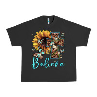 Pigment Black believe leopard cross sunflower butterfly Urban Heavy Tee - JahusDesignShop
