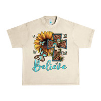 Sandshell believe leopard cross sunflower butterfly Urban Heavy Tee - JahusDesignShop