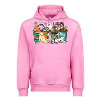 Fuchsia Pink Dog coffee cups Urban Hoodie - HowdyJamesFarm