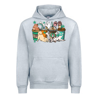 Heather Grey Dog coffee cups Urban Hoodie - HowdyJamesFarm