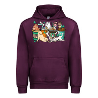 Mauve Wine Dog coffee cups Urban Hoodie - HowdyJamesFarm