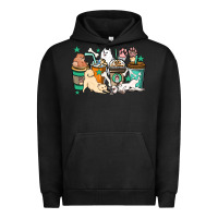 Pigment Black Dog coffee cups Urban Hoodie - HowdyJamesFarm