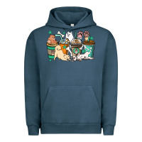 Pigment Midnight Navy Dog coffee cups Urban Hoodie - HowdyJamesFarm