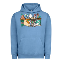 Pigment Pebble Blue Dog coffee cups Urban Hoodie - HowdyJamesFarm