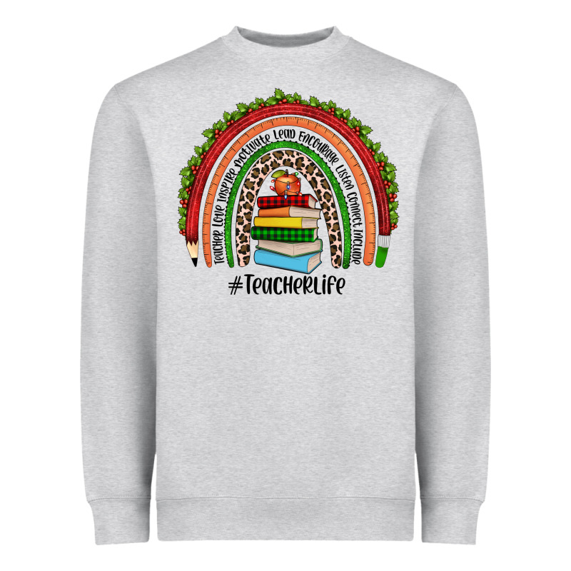 Christmas Teacherlife Rainbow Heavyweight Sweatshirt by JahusDesignShop | Teevron