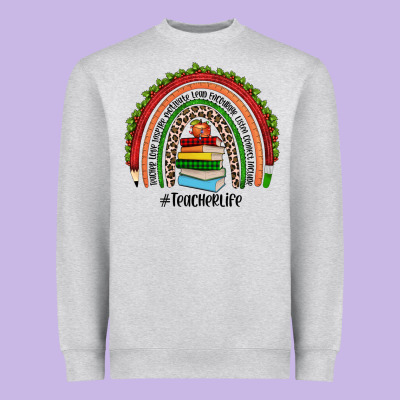 Christmas Teacherlife Rainbow Heavyweight Sweatshirt Designed By Jahusdesignshop
