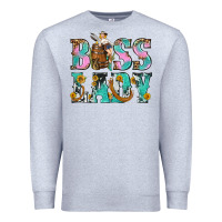 Heather Grey Boss Lady Premium Sweatshirt - BundleAndBundleShop
