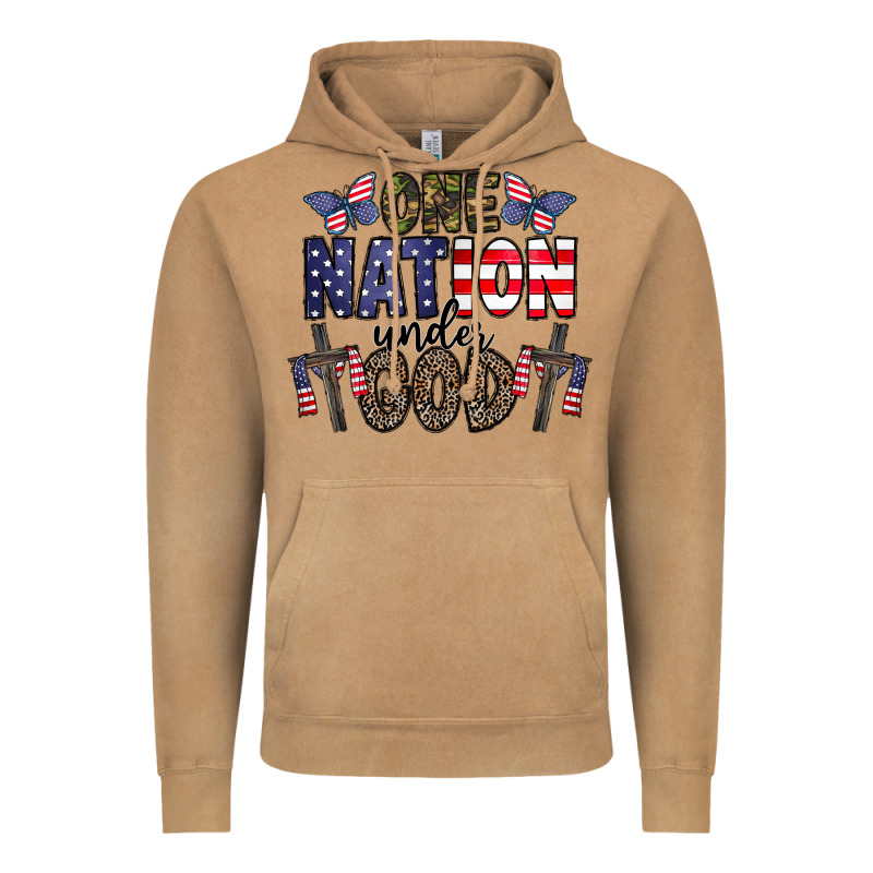 One Nation Under God Vintage Hoodie by CowhideDigitalArt | Teevron