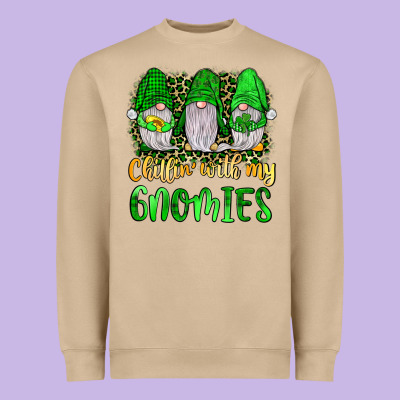 St Patrick S Chillin With My Gnomies Heavyweight Sweatshirt Designed By Jahusdesignshop