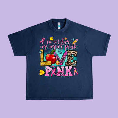 In October We Wear Pink Love Pink Urban Heavy Tee Designed By Adodesignshop