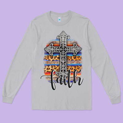 Western Faith Long Sleeve Tee Designed By Adodesignshop