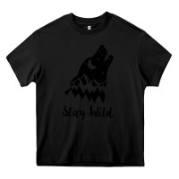 Black stay wild Heavy Core Tee - Unal Design