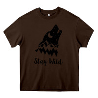 Chocolate Brown stay wild Heavy Core Tee - Unal Design