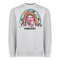 Heather Grey nurse life rainbow Heavyweight Sweatshirt - JahusDesignShop