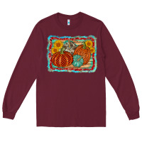 Burgundy pumpkin sunflower Long Sleeve Tee - AdoDesignShop