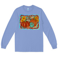 Colony Blue pumpkin sunflower Long Sleeve Tee - AdoDesignShop