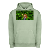 Pigment Oil Green wizard girl and cat Urban Hoodie - TumblerDesignByShophia
