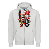 Dove Grey love gnome Zipper Hoodie - MaliasSmallBusiness