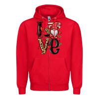 Red love gnome Zipper Hoodie - MaliasSmallBusiness