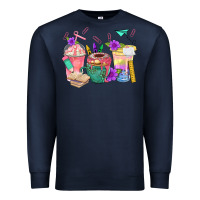 Navy School Girl Coffee Cup Bbs Premium Sweatshirt - BundleAndBundleShop