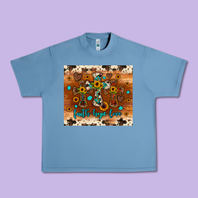 Faith Hope Love Cross Urban Heavy Tee Designed By Jahusdesignshop