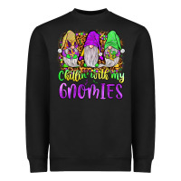 Black mardi gras chillin' with my gnomies Heavyweight Sweatshirt - JahusDesignShop