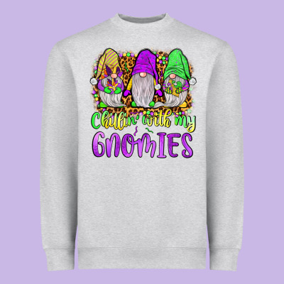 Mardi Gras Chillin' With My Gnomies Heavyweight Sweatshirt Designed By Jahusdesignshop