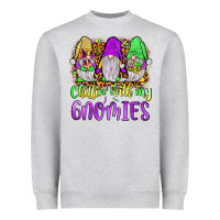 Heather Grey mardi gras chillin' with my gnomies Heavyweight Sweatshirt - JahusDesignShop