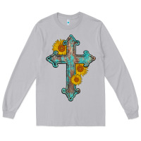 Moon Dust turquoise sunflower cross Long Sleeve Tee - AdoDesignShop