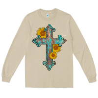 Mushroom turquoise sunflower cross Long Sleeve Tee - AdoDesignShop