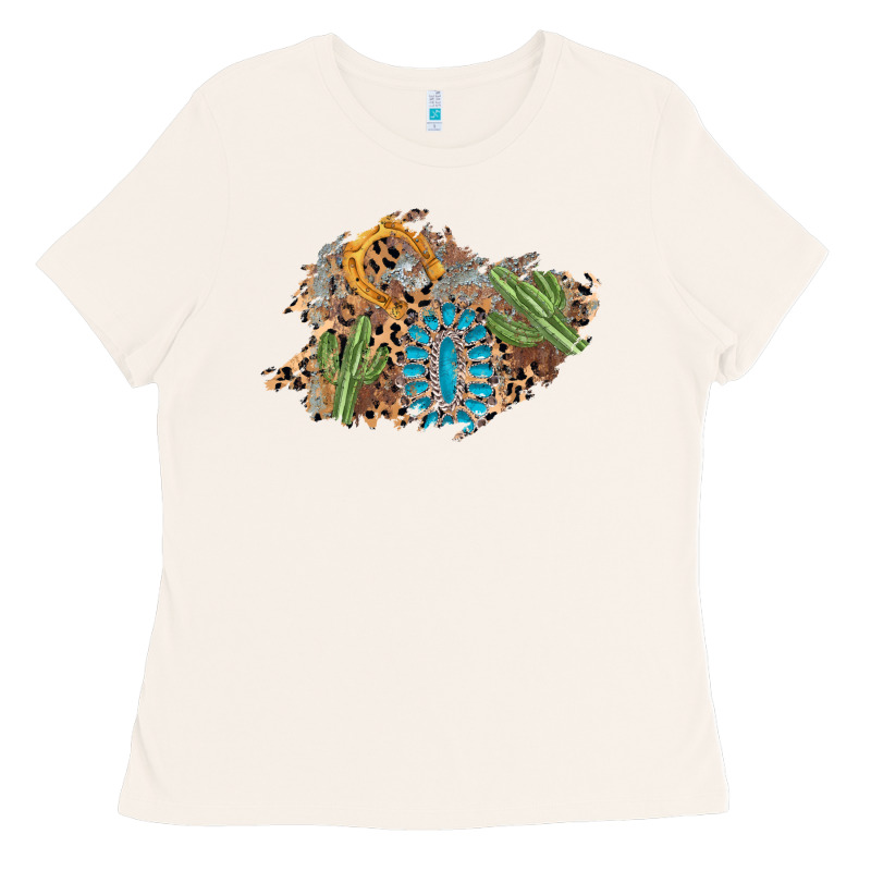 Horseshoe Leopard Gemstone Cactus Patch Ladies Tee by AdoDesignShop | Teevron