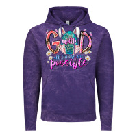 Cloud Purple with god all things are possible Vintage Hoodie - RacoonDesign