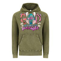 Vintage Olive with god all things are possible Vintage Hoodie - RacoonDesign