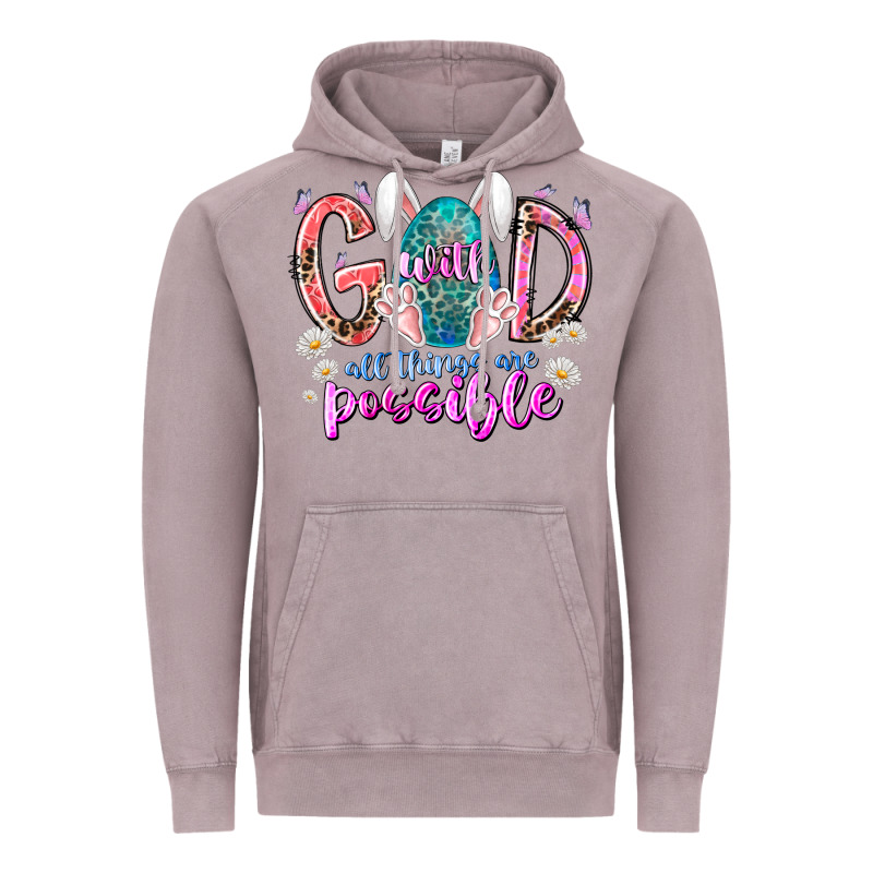 With God All Things Are Possible Vintage Hoodie by RacoonDesign | Teevron