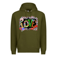 Army Green love frame digital valentines day Premium Hoodie - Bettercallsaul