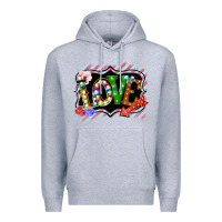 Heather Grey love frame digital valentines day Premium Hoodie - Bettercallsaul