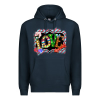 Navy love frame digital valentines day Premium Hoodie - Bettercallsaul