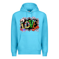 Ocean Blue love frame digital valentines day Premium Hoodie - Bettercallsaul