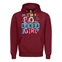 Burgundy i'm a 80's kinda girl Zipper Hoodie - MaliasSmallBusiness